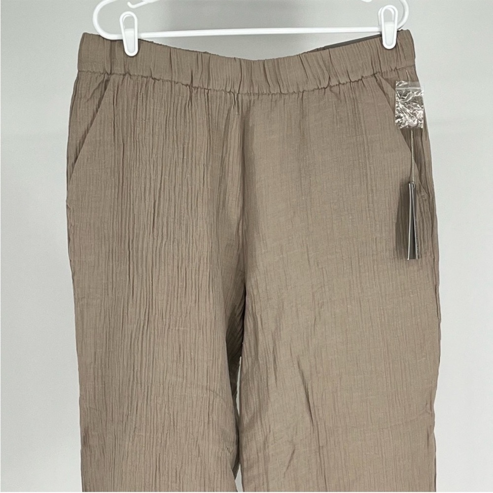 SOFT SURROUNDINGS NWT OCEO GAUZE WIDE LEG PANTS IN PEBBLE TAUPE PETITE XL - Picture 7 of 14